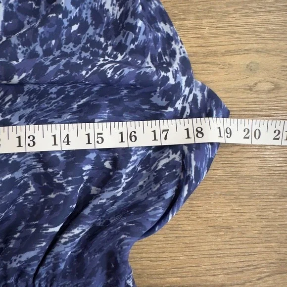 Ramy Brook Kelsie Blue Leopard Print Hi-Low Midi Dress-Tassle Belt-V Neck-Sz XS - Picture 10 of 16